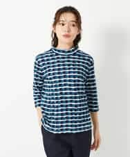 NHKHF92230 GIANNI LO GIUDICE(小さいサイズ)(メゾン ドゥ サンク) [日本製]イレギュラードットプリントカットソー ネイビー