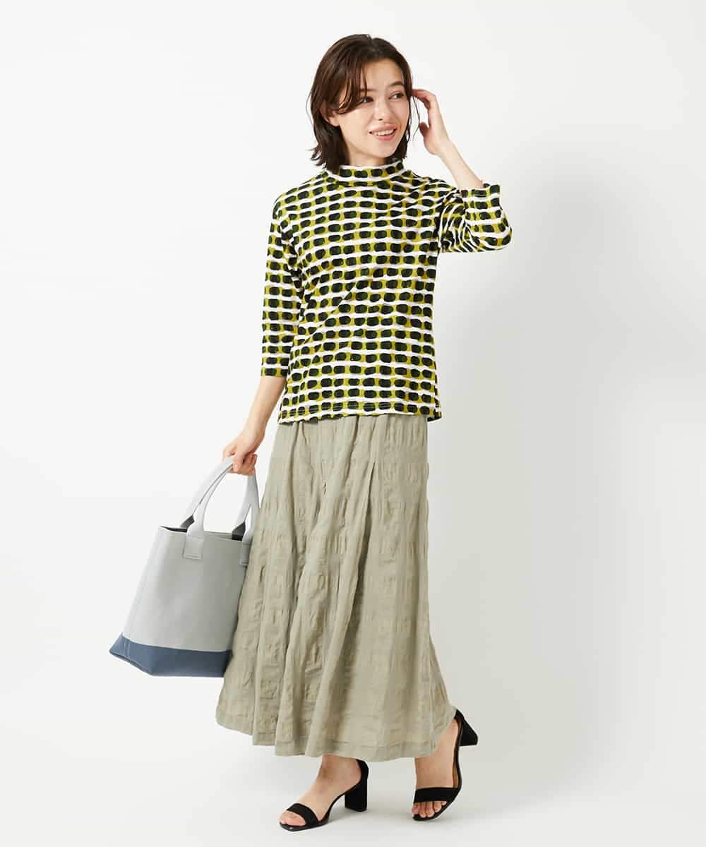 NHKHF92230 GIANNI LO GIUDICE(小さいサイズ)(メゾン ドゥ サンク) [日本製]イレギュラードットプリントカットソー ネイビー