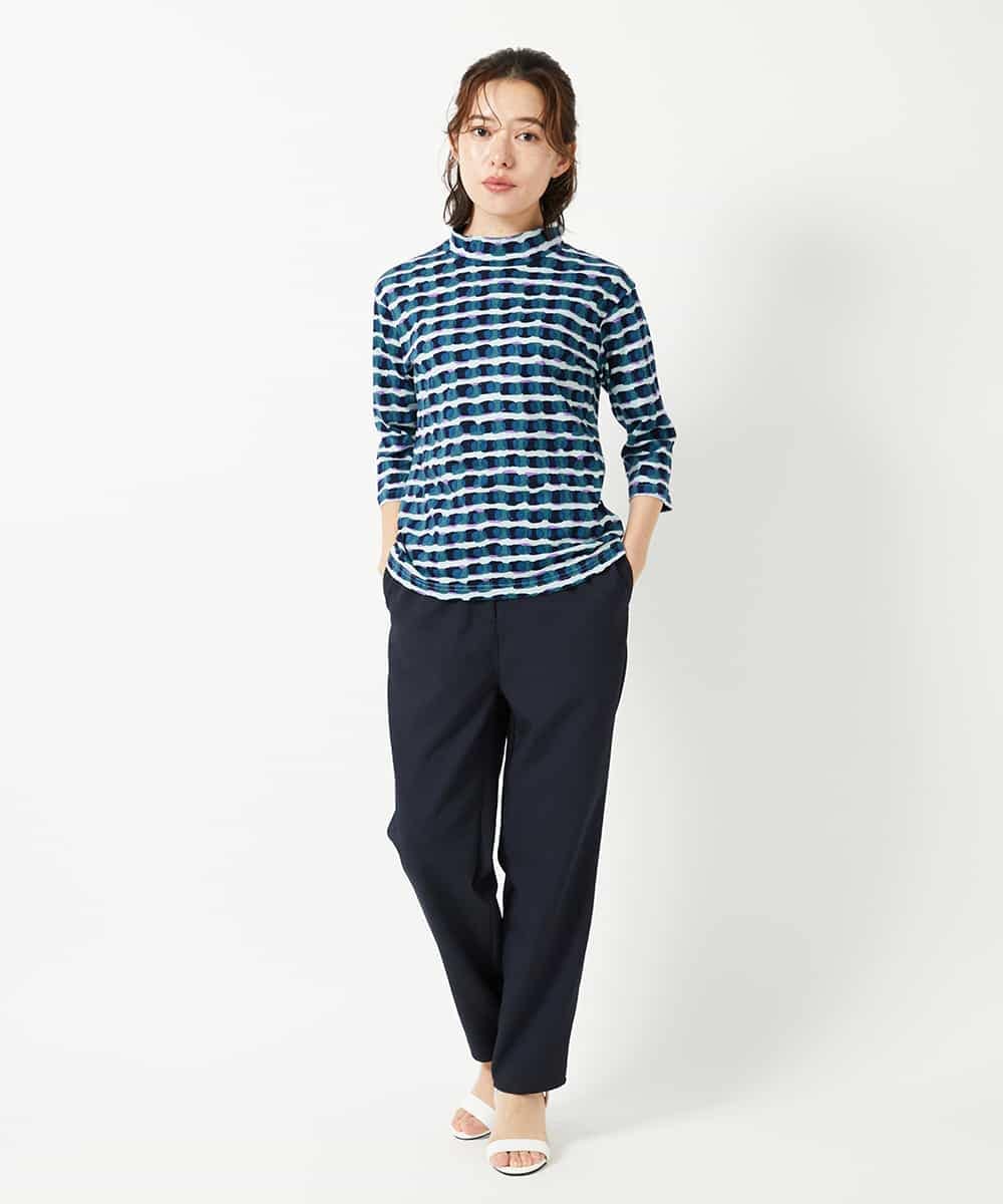 NHKHF92230 GIANNI LO GIUDICE(小さいサイズ)(メゾン ドゥ サンク) [日本製]イレギュラードットプリントカットソー ネイビー
