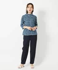 NHKHF92230 GIANNI LO GIUDICE(小さいサイズ)(メゾン ドゥ サンク) [日本製]イレギュラードットプリントカットソー ネイビー
