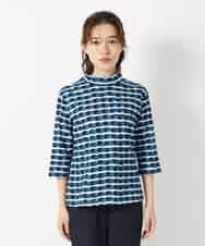 NHKHF92230 GIANNI LO GIUDICE(小さいサイズ)(メゾン ドゥ サンク) [日本製]イレギュラードットプリントカットソー ネイビー