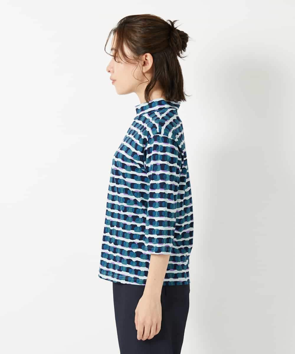 NHKHF92230 GIANNI LO GIUDICE(小さいサイズ)(メゾン ドゥ サンク) [日本製]イレギュラードットプリントカットソー ネイビー
