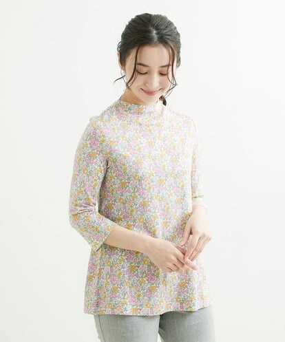 NHKHU87180 GIANNI LO GIUDICE(小さいサイズ) LIBERTYプリント7分袖カットソー（HONEYDEW）