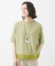 NHKHW06230 GIANNI LO GIUDICE(小さいサイズ)(メゾン ドゥ サンク) ウォッシャブルリネンカットソー グリーン