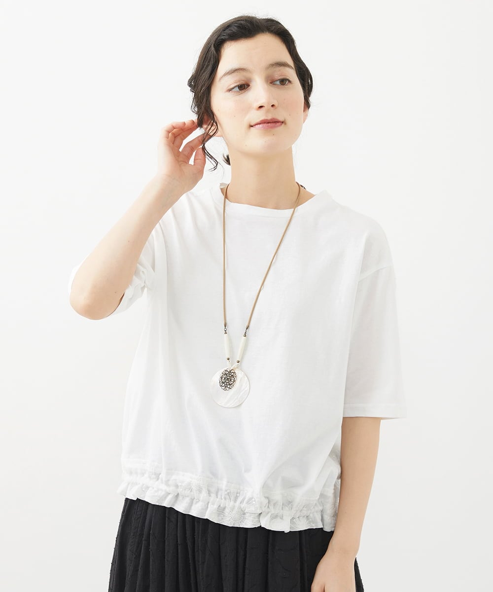 NHKHW06230 GIANNI LO GIUDICE(小さいサイズ)(メゾン ドゥ サンク) ウォッシャブルリネンカットソー グリーン