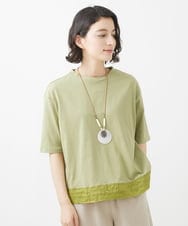 NHKHW06230 GIANNI LO GIUDICE(小さいサイズ)(メゾン ドゥ サンク) ウォッシャブルリネンカットソー グリーン