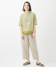 NHKHW06230 GIANNI LO GIUDICE(小さいサイズ)(メゾン ドゥ サンク) ウォッシャブルリネンカットソー グリーン