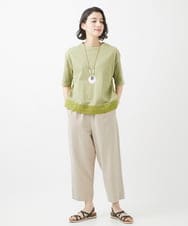 NHKHW06230 GIANNI LO GIUDICE(小さいサイズ)(メゾン ドゥ サンク) ウォッシャブルリネンカットソー グリーン
