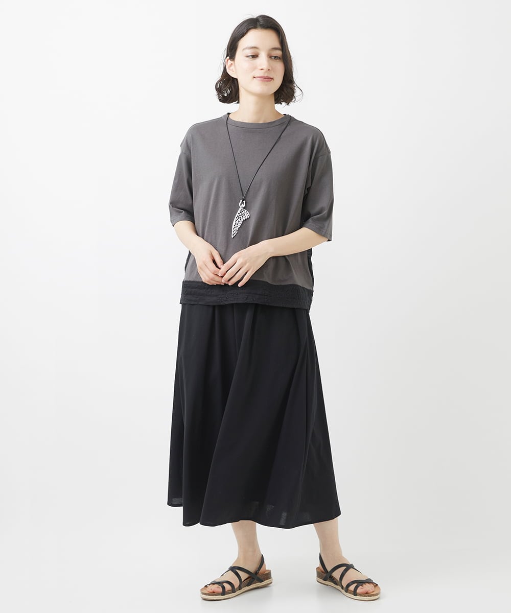NHKHW06230 GIANNI LO GIUDICE(小さいサイズ)(メゾン ドゥ サンク) ウォッシャブルリネンカットソー グリーン