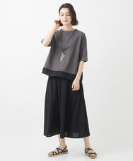 NHKHW06230 GIANNI LO GIUDICE(小さいサイズ)(メゾン ドゥ サンク) ウォッシャブルリネンカットソー グリーン