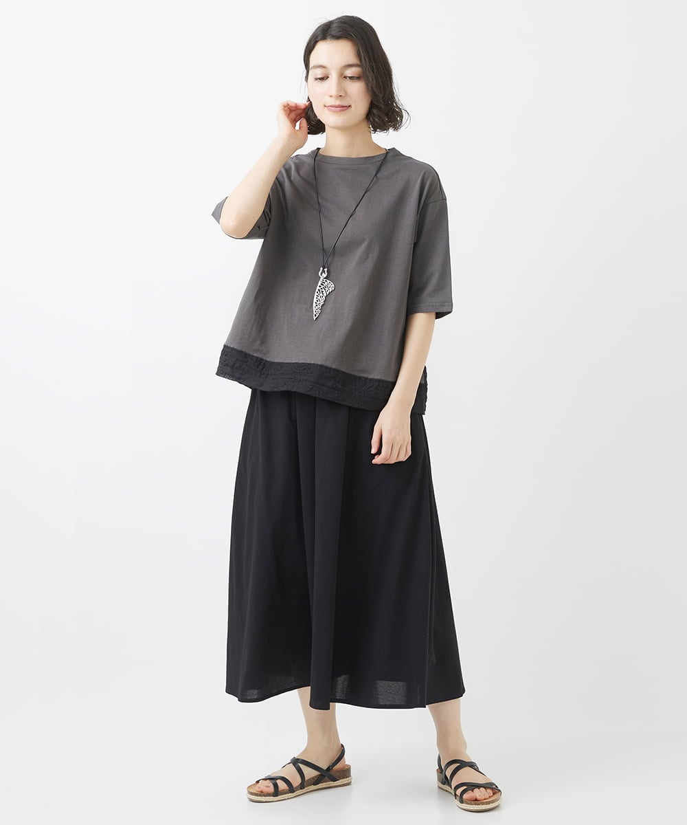 NHKHW06230 GIANNI LO GIUDICE(小さいサイズ)(メゾン ドゥ サンク) ウォッシャブルリネンカットソー グリーン