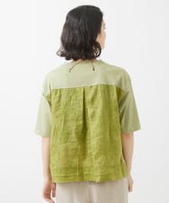 NHKHW06230 GIANNI LO GIUDICE(小さいサイズ)(メゾン ドゥ サンク) ウォッシャブルリネンカットソー グリーン