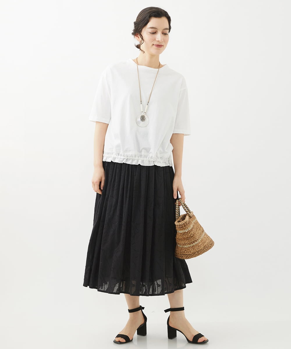 NHKHW06230 GIANNI LO GIUDICE(小さいサイズ)(メゾン ドゥ サンク) ウォッシャブルリネンカットソー グリーン