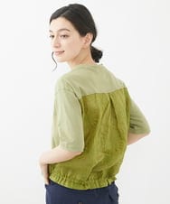 NHKHW06230 GIANNI LO GIUDICE(小さいサイズ)(メゾン ドゥ サンク) ウォッシャブルリネンカットソー グリーン
