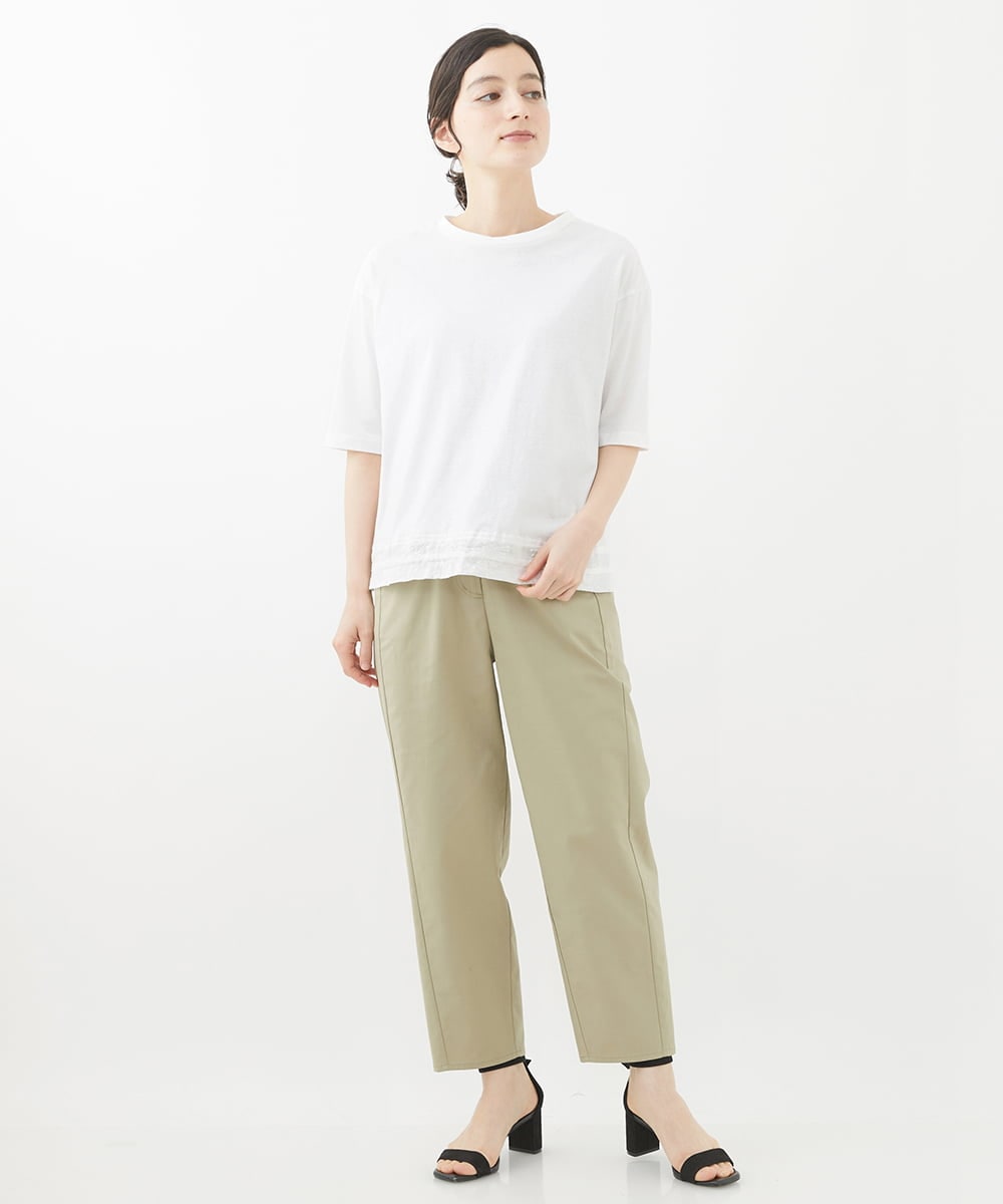 NHKHW06230 GIANNI LO GIUDICE(小さいサイズ)(メゾン ドゥ サンク) ウォッシャブルリネンカットソー グリーン