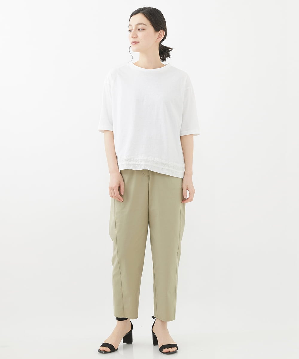 NHKHW06230 GIANNI LO GIUDICE(小さいサイズ)(メゾン ドゥ サンク) ウォッシャブルリネンカットソー グリーン