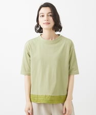 NHKHW06230 GIANNI LO GIUDICE(小さいサイズ)(メゾン ドゥ サンク) ウォッシャブルリネンカットソー グリーン