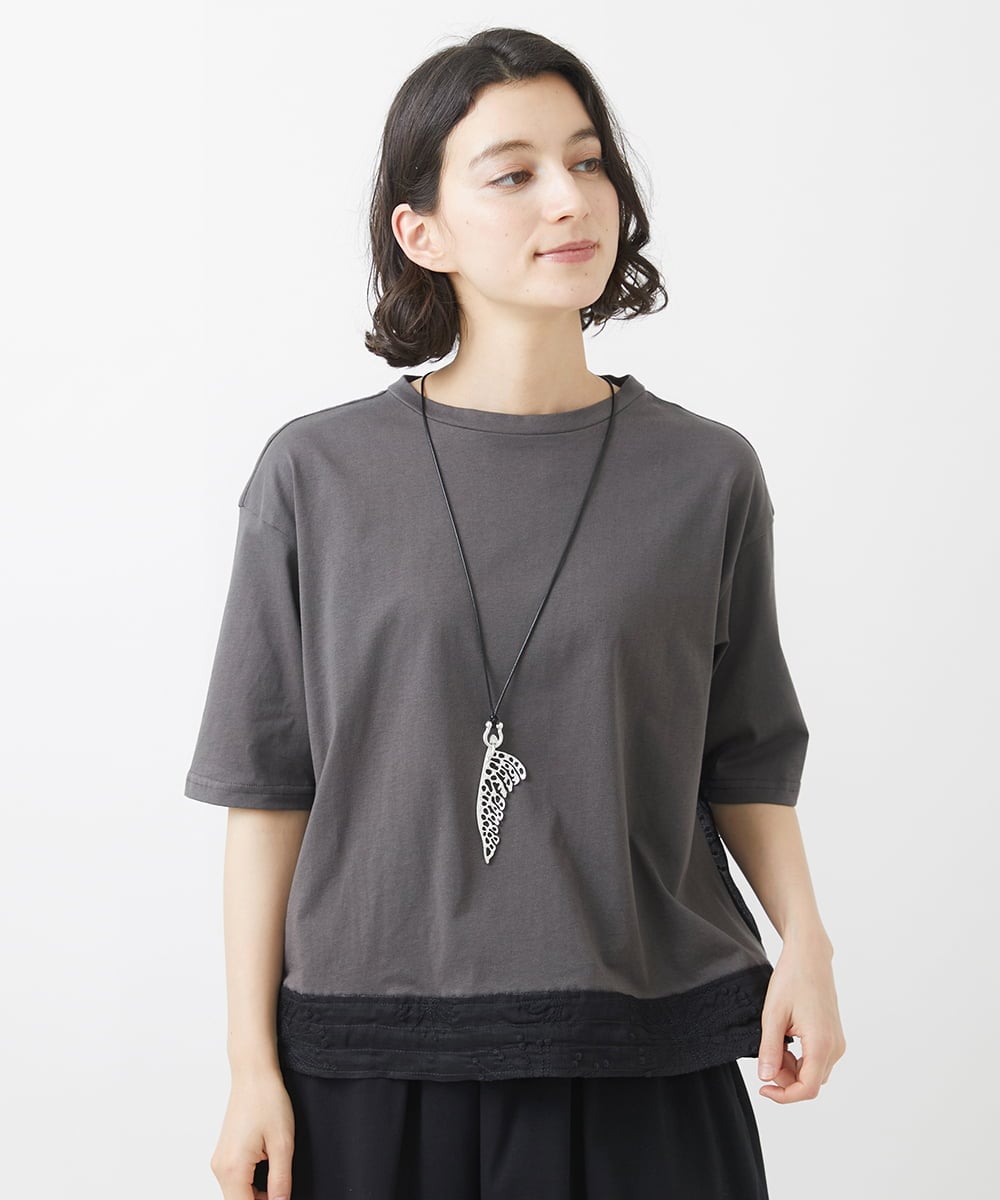 NHKHW06230 GIANNI LO GIUDICE(小さいサイズ)(メゾン ドゥ サンク) ウォッシャブルリネンカットソー グリーン