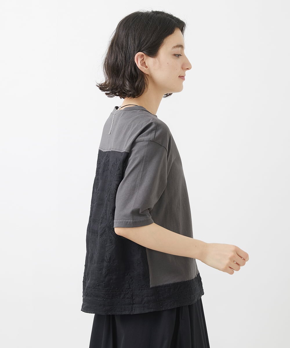 NHKHW06230 GIANNI LO GIUDICE(小さいサイズ)(メゾン ドゥ サンク) ウォッシャブルリネンカットソー グリーン