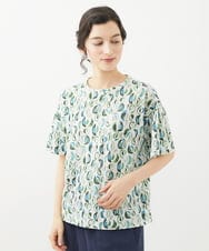 NHKHW23220 GIANNI LO GIUDICE(小さいサイズ)(メゾン ドゥ サンク) [日本製]クレセントプリントカットソー ホワイト系