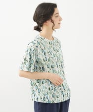 NHKHW23220 GIANNI LO GIUDICE(小さいサイズ)(メゾン ドゥ サンク) [日本製]クレセントプリントカットソー ホワイト系
