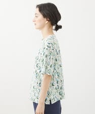 NHKHW23220 GIANNI LO GIUDICE(小さいサイズ)(メゾン ドゥ サンク) [日本製]クレセントプリントカットソー ホワイト系