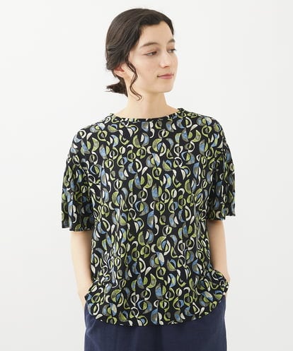 NHKHW23220 GIANNI LO GIUDICE(小さいサイズ) [日本製]クレセントプリントカットソー