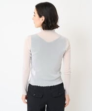 NHKHX90090 GIANNI LO GIUDICE(小さいサイズ)(メゾン ドゥ サンク) [日本製]ナイロンチュールハイネックカットソー ライトグレー