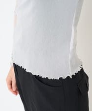 NHKHX90090 GIANNI LO GIUDICE(小さいサイズ)(メゾン ドゥ サンク) [日本製]ナイロンチュールハイネックカットソー ライトグレー