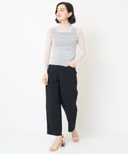 NHKHX90090 GIANNI LO GIUDICE(小さいサイズ)(メゾン ドゥ サンク) [日本製]ナイロンチュールハイネックカットソー ライトグレー