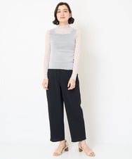 NHKHX90090 GIANNI LO GIUDICE(小さいサイズ)(メゾン ドゥ サンク) [日本製]ナイロンチュールハイネックカットソー ライトグレー