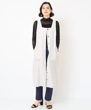 NHKHX90090 GIANNI LO GIUDICE(小さいサイズ)(メゾン ドゥ サンク) [日本製]ナイロンチュールハイネックカットソー ライトグレー