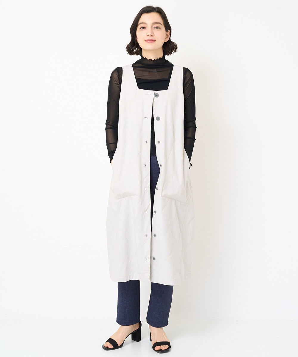 NHKHX90090 GIANNI LO GIUDICE(小さいサイズ)(メゾン ドゥ サンク) [日本製]ナイロンチュールハイネックカットソー ライトグレー