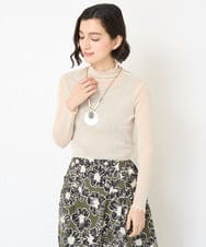 NHKHX90090 GIANNI LO GIUDICE(小さいサイズ)(メゾン ドゥ サンク) [日本製]ナイロンチュールハイネックカットソー ライトグレー