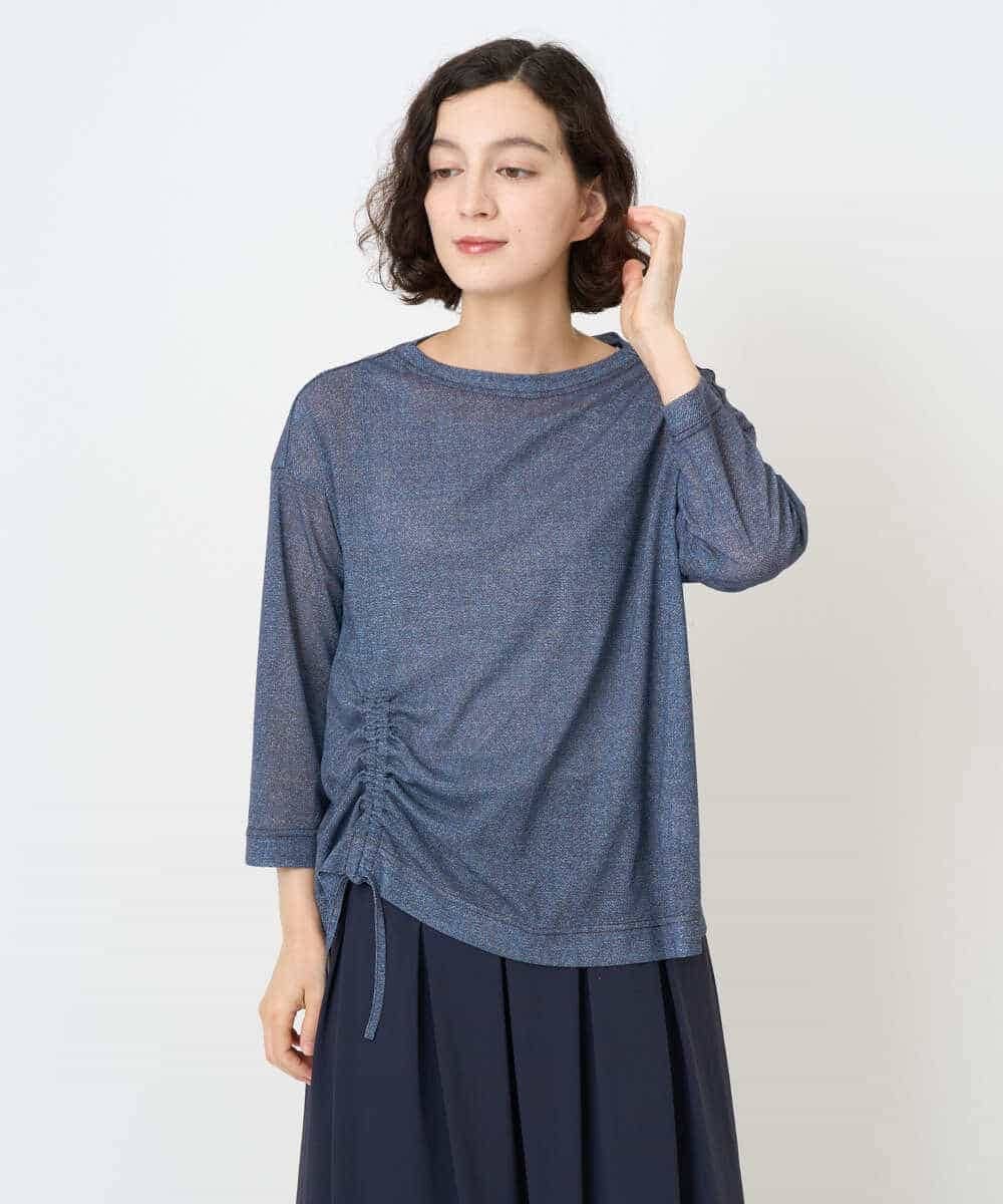 NHKJB83210 GIANNI LO GIUDICE(小さいサイズ)(メゾン ドゥ サンク) [セットアップ対応]デニムライクプリントプルオーバー ネイビー