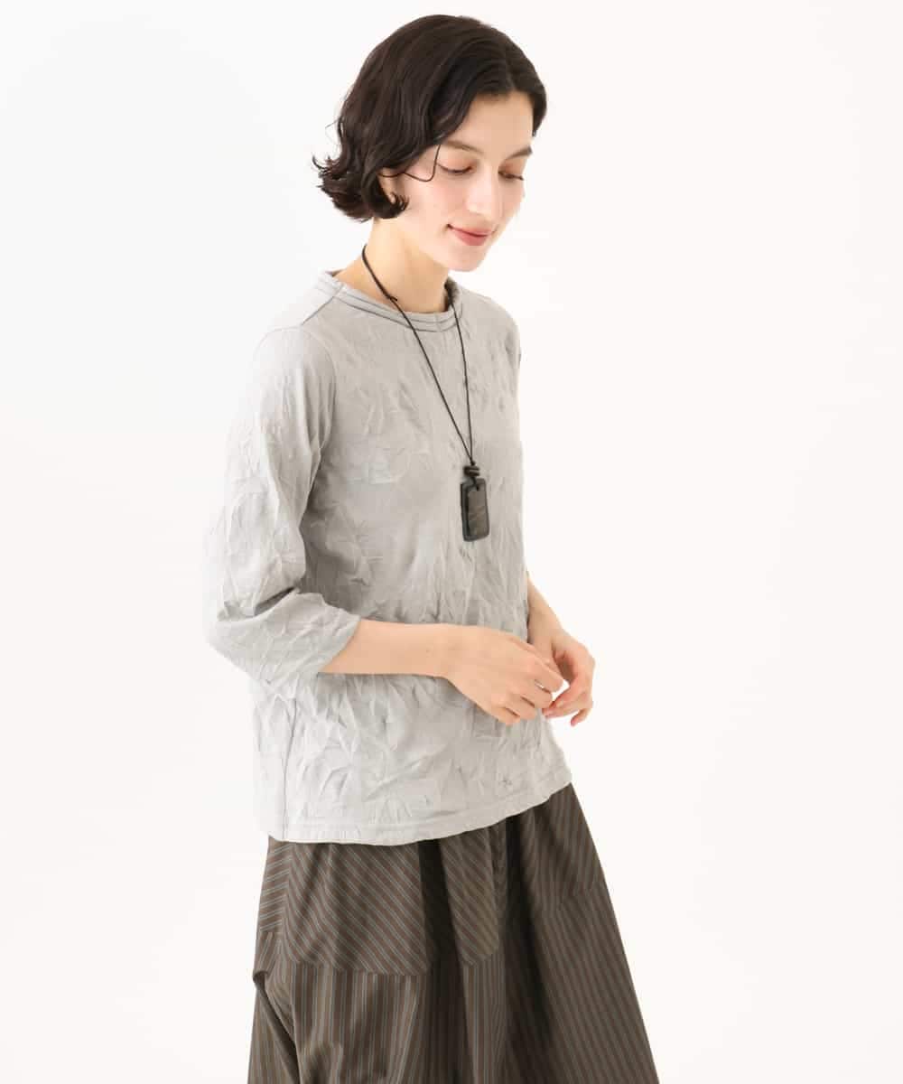 NHKJD11160 GIANNI LO GIUDICE(小さいサイズ)(メゾン ドゥ サンク) [日本製]キャッチワッシャージャカードプルオーバー イエロー