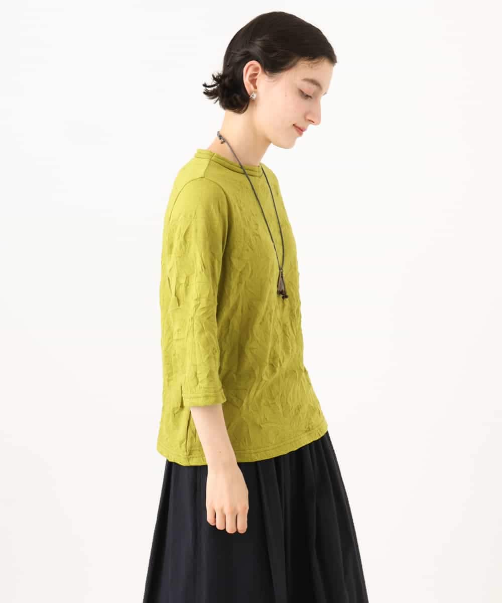 NHKJD11160 GIANNI LO GIUDICE(小さいサイズ)(メゾン ドゥ サンク) [日本製]キャッチワッシャージャカードプルオーバー イエロー