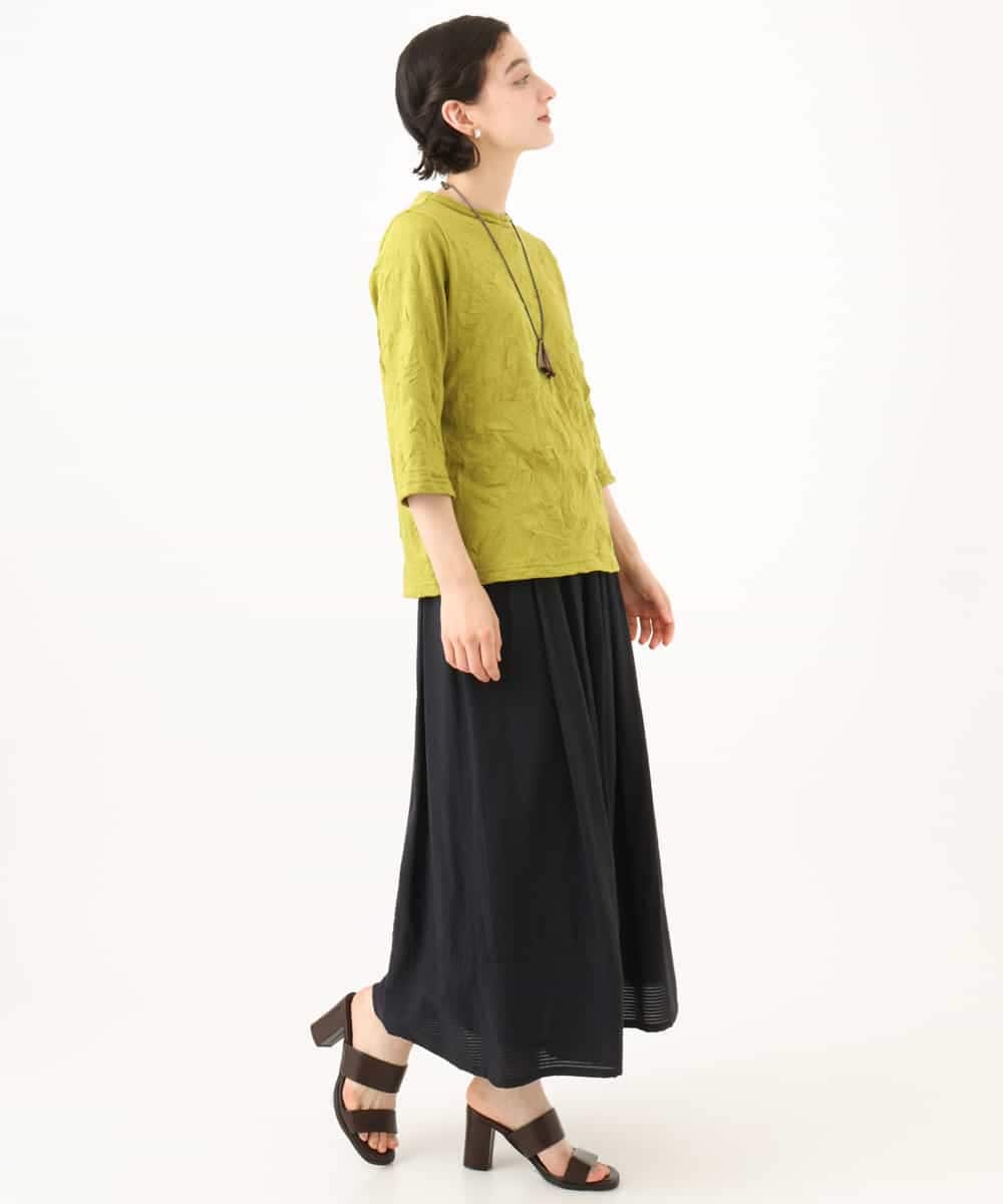 NHKJD11160 GIANNI LO GIUDICE(小さいサイズ)(メゾン ドゥ サンク) [日本製]キャッチワッシャージャカードプルオーバー イエロー