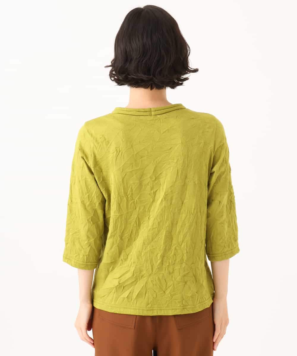 NHKJD11160 GIANNI LO GIUDICE(小さいサイズ)(メゾン ドゥ サンク) [日本製]キャッチワッシャージャカードプルオーバー イエロー
