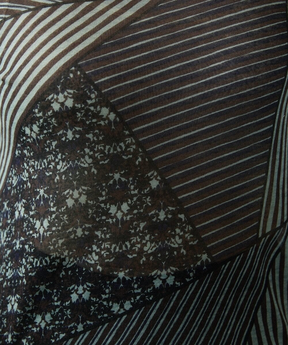 NHKJQ02220 GIANNI LO GIUDICE(小さいサイズ)(メゾン ドゥ サンク) パッチワークプリントカットソー ブルーグリーン系