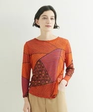 NHKJQ02220 GIANNI LO GIUDICE(小さいサイズ)(メゾン ドゥ サンク) パッチワークプリントカットソー ブルーグリーン系