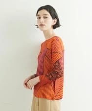 NHKJQ02220 GIANNI LO GIUDICE(小さいサイズ)(メゾン ドゥ サンク) パッチワークプリントカットソー ブルーグリーン系