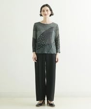 NHKJQ02220 GIANNI LO GIUDICE(小さいサイズ)(メゾン ドゥ サンク) パッチワークプリントカットソー ブルーグリーン系