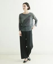 NHKJQ02220 GIANNI LO GIUDICE(小さいサイズ)(メゾン ドゥ サンク) パッチワークプリントカットソー ブルーグリーン系