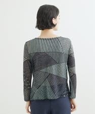 NHKJQ02220 GIANNI LO GIUDICE(小さいサイズ)(メゾン ドゥ サンク) パッチワークプリントカットソー ブルーグリーン系