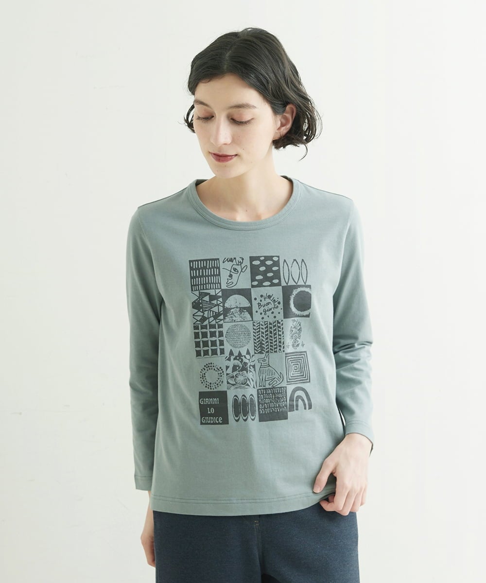 モチーフプリント長袖Tシャツ(カットソー・Tシャツ) | GIANNI LO GIUDICE(小さいサイズ)(メゾン ドゥ  サンク)｜イトキンオンラインストア
