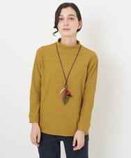 NHKJS12190 GIANNI LO GIUDICE(小さいサイズ)(メゾン ドゥ サンク) [日本製]イレギュラードットピンタックカットソー マスタードイエロー