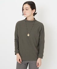 NHKJS12190 GIANNI LO GIUDICE(小さいサイズ)(メゾン ドゥ サンク) [日本製]イレギュラードットピンタックカットソー カーキ