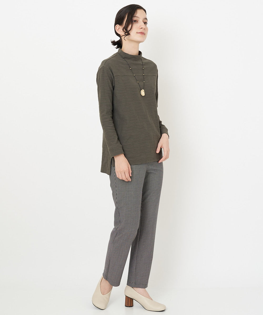 NHKJS12190 GIANNI LO GIUDICE(小さいサイズ)(メゾン ドゥ サンク) [日本製]イレギュラードットピンタックカットソー ネイビー