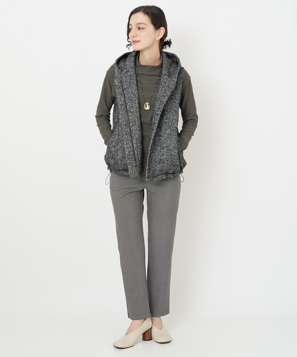 NHKJS12190 GIANNI LO GIUDICE(小さいサイズ)(メゾン ドゥ サンク) [日本製]イレギュラードットピンタックカットソー ネイビー